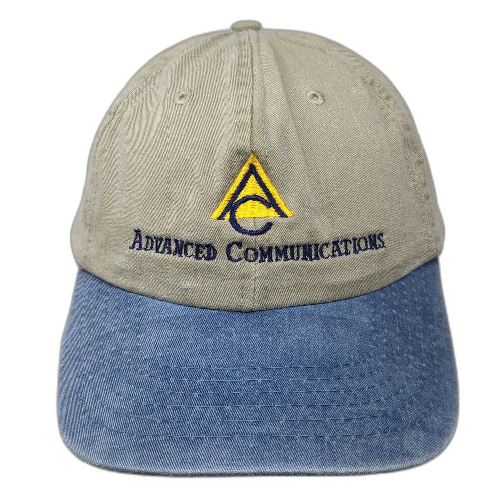 Basic Hat Baseball Cap Beige Blue One Size Advanced Communications Embroidered